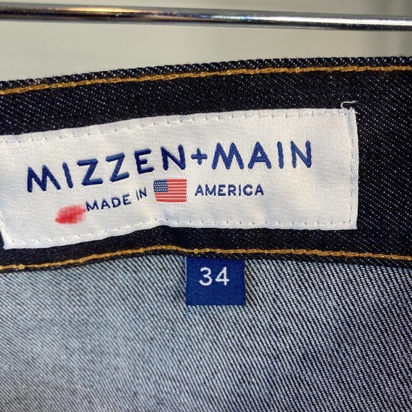 Mizzen and Main Men’s Dark Straight Leg Jeans Size 34 Mid Rise Stretch NWT - Picture 4 of 7